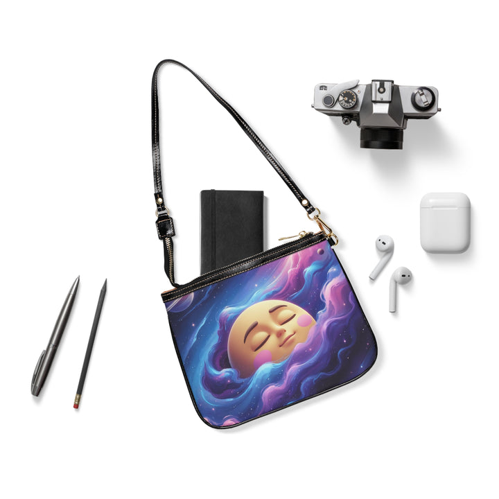 Chic Galaxy Small Shoulder Bag – Whimsical Moon & Stars Purse for Women