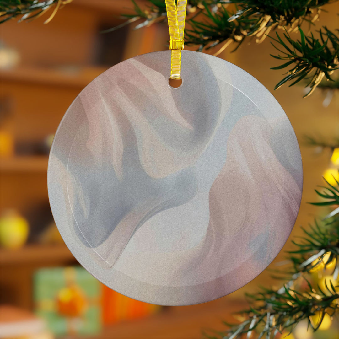 Custom Handcrafted Glass Ornament – Soft Pastel Abstract, Modern Chic Décor