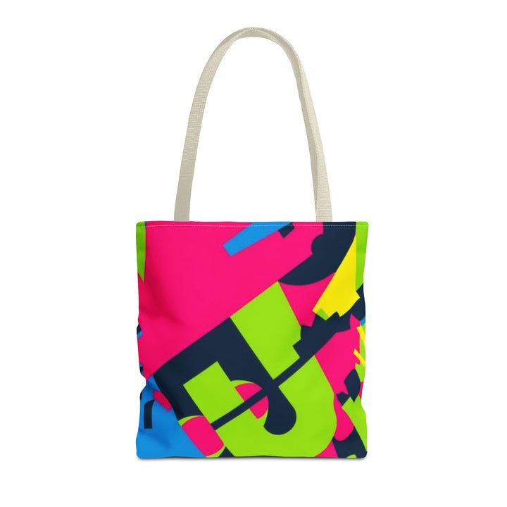 Bold Neon Geometry All-Over Print Tote Bag – Custom, Durable & Stylish