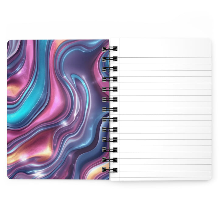 Abstract Swirl Spiral Bound Journal – Customizable, Stylish, Futuristic Marble