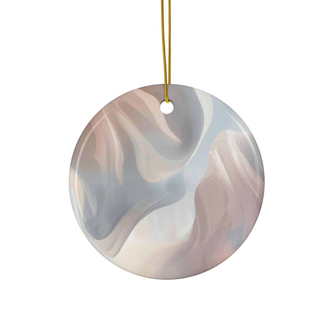Custom Double-Sided Ceramic Ornaments – Modern Pastel Abstract – 1/3/5/10pc