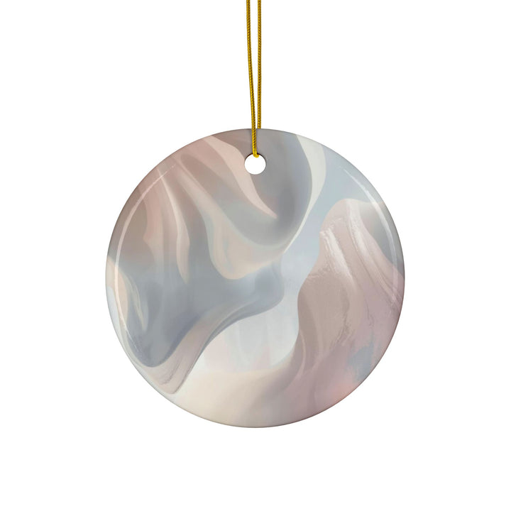 Custom Double-Sided Ceramic Ornaments – Modern Pastel Abstract – 1/3/5/10pc
