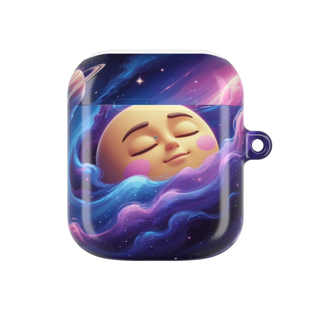Dreamy Galaxy AirPod Case – Cute Moon & Stars, 360° Designer Protection