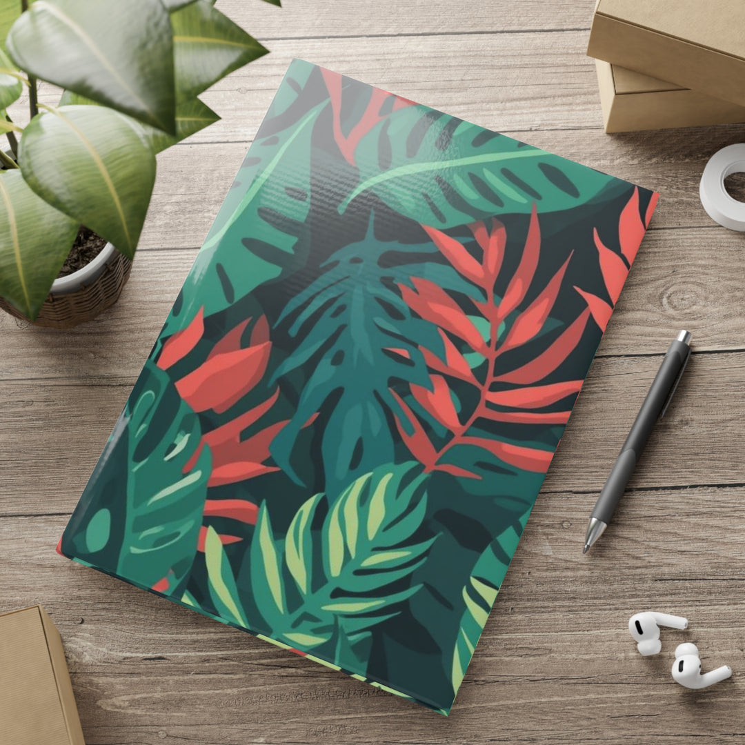Hardcover Puffy Notebook – Tropical Leaf, Plush Journal, Aesthetic, Customizable