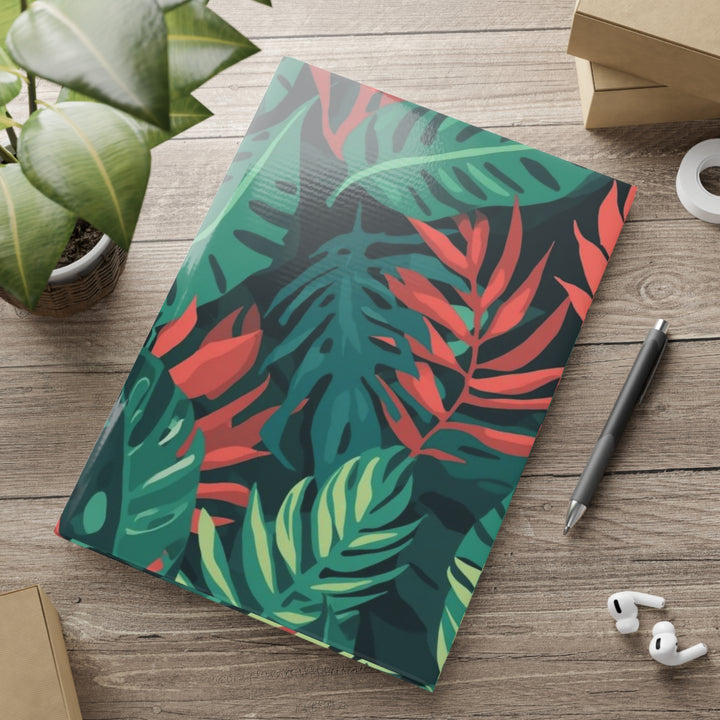Hardcover Puffy Notebook – Tropical Leaf, Plush Journal, Aesthetic, Customizable