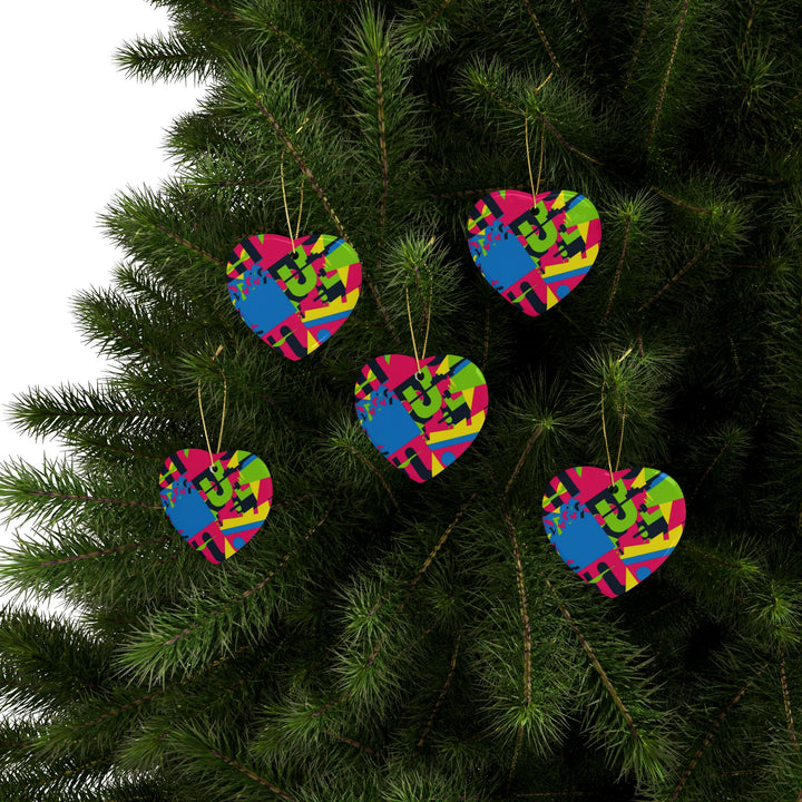 Custom Neon Abstract Ceramic Ornaments – Bold Geometric Decor (1-20pcs)
