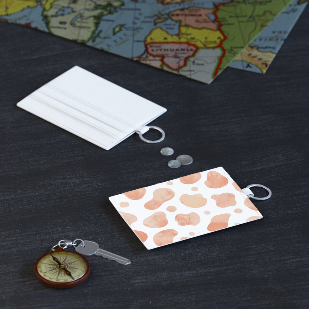 Custom Saffiano Card Holder – Blush Abstract Watercolor, Slim & Stylish