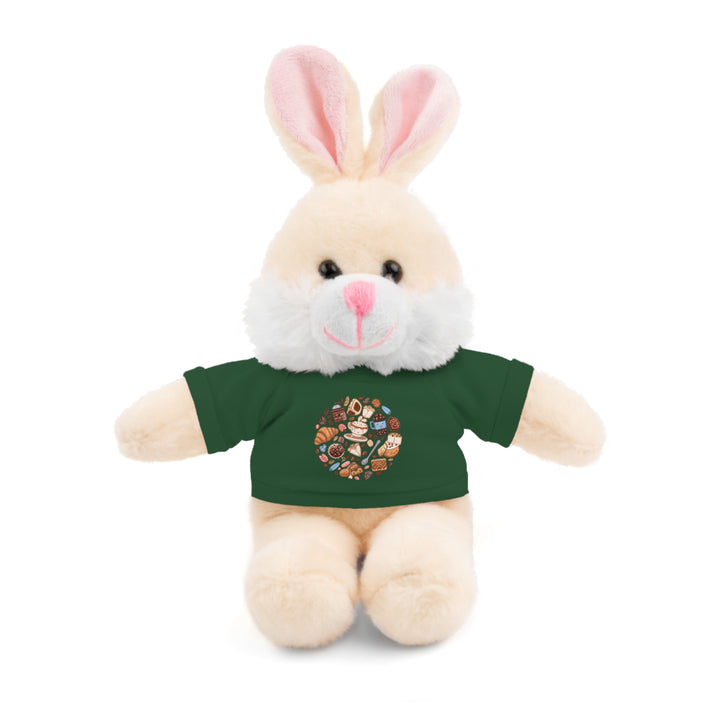 Custom Stuffed Animal w/ Coffee & Dessert Tee – Cute Plush Gift 8”