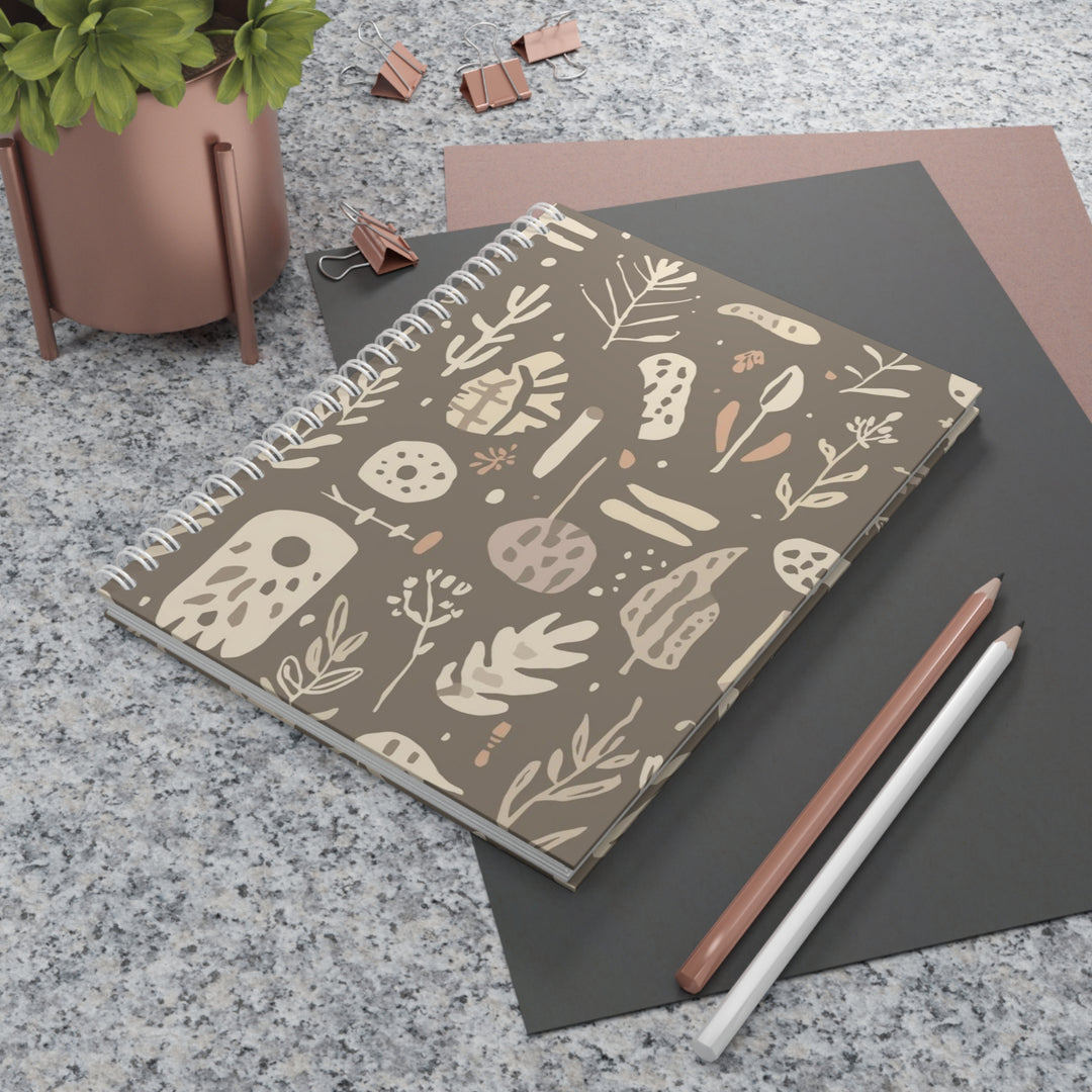 Custom Boho Botanical Spiral Notebook – Minimalist, Artsy & Trendy Journal