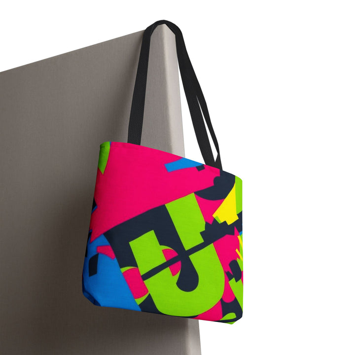 Bold Neon Geometry All-Over Print Tote Bag – Custom, Durable & Stylish