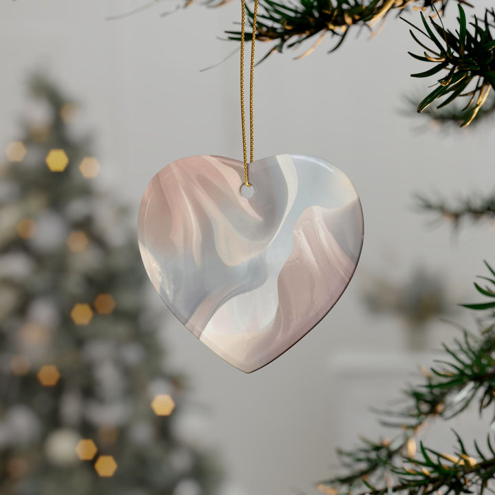 Personalized Ceramic Ornaments – Abstract Pastel Shapes, Custom Keepsake