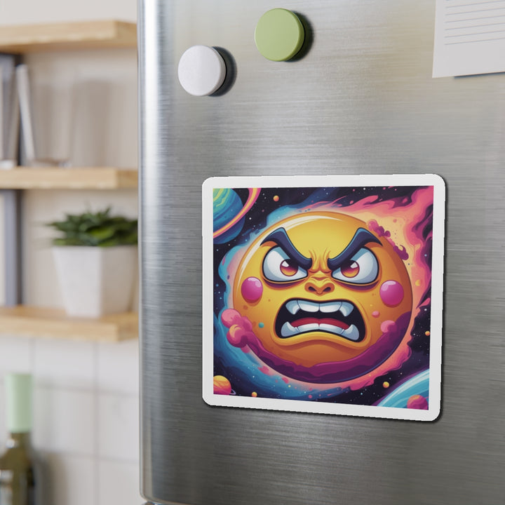 Custom Die-Cut Magnets – Bold Space Sun Cartoon, Fun Cosmic Decor Gift
