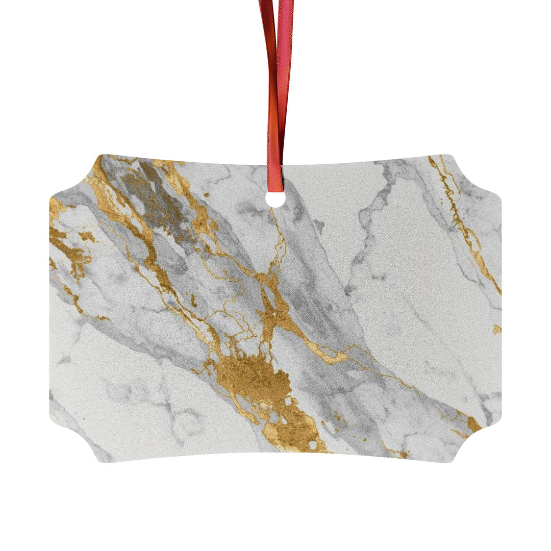 Personalized Marble & Gold Aluminum Ornaments – Elegant, Custom Gifts (1-20pc)