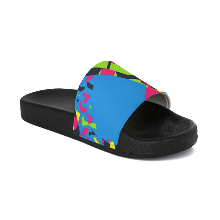 Men’s Custom Slide Sandals – Bold Geometric Neon Urban Comfort Slides