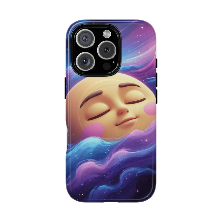 Tough Magnetic Galaxy Case – MagSafe Dual Layer, Cute Moon & Cosmic Vibes