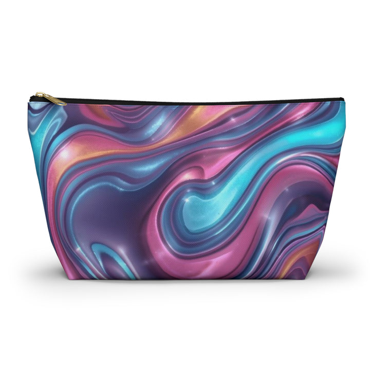 Chic Marble Swirl T-Bottom Accessory Pouch – Stylish, Durable Organizer