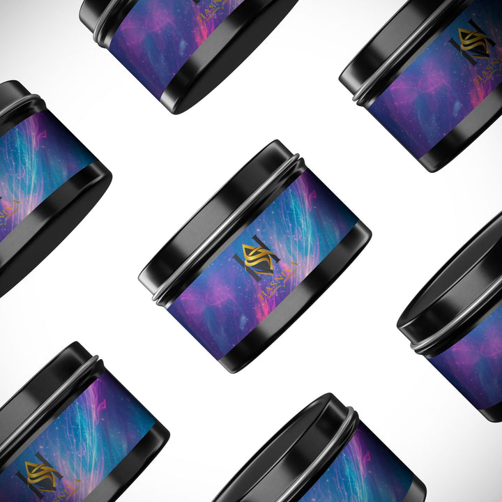 Cosmic Neon Hand-Poured Tin Candle – Custom Scents, Artisan & Travel-Friendly