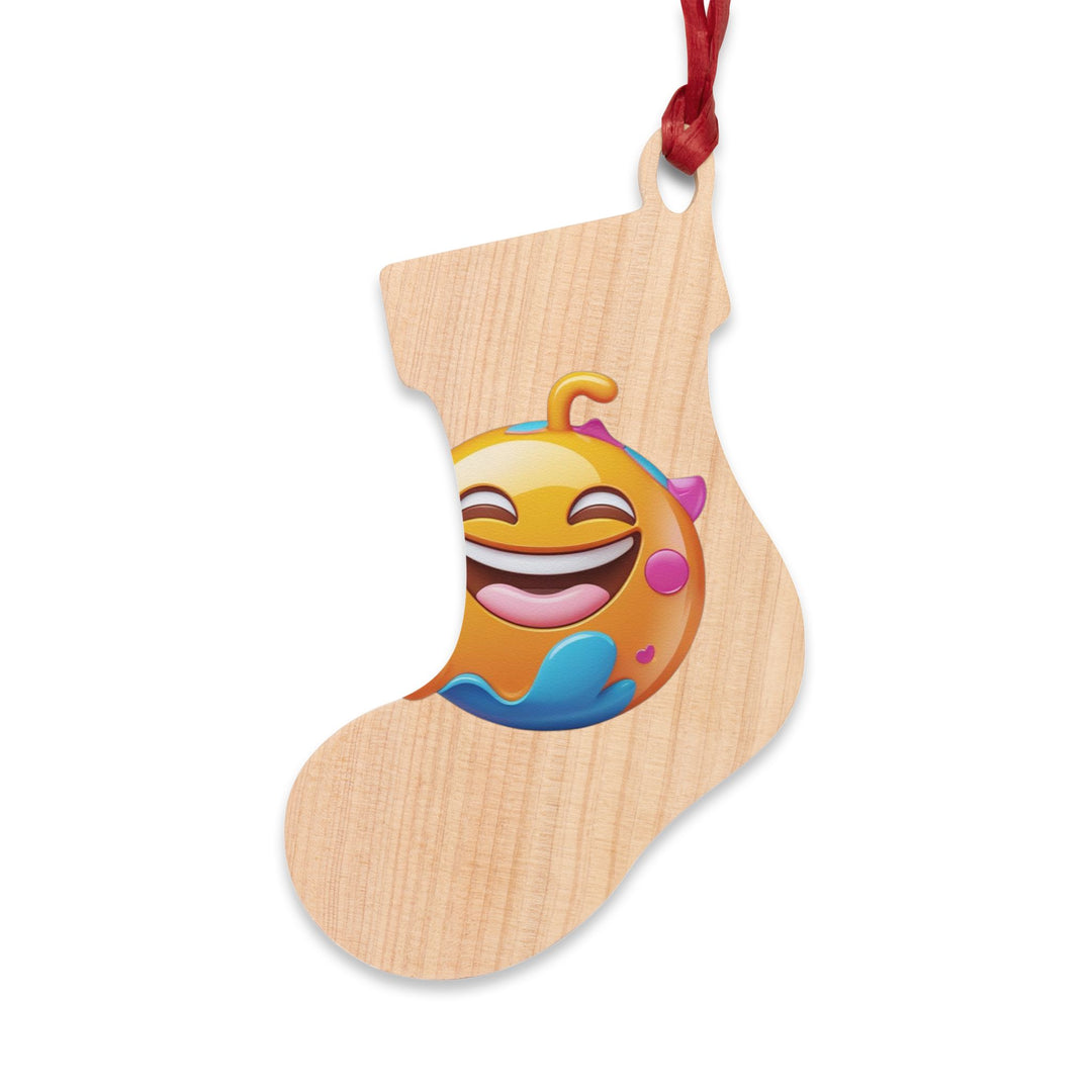 Handcrafted Wooden Ornaments – Playful Emoji Smile, Magnetic, Gift-Ready