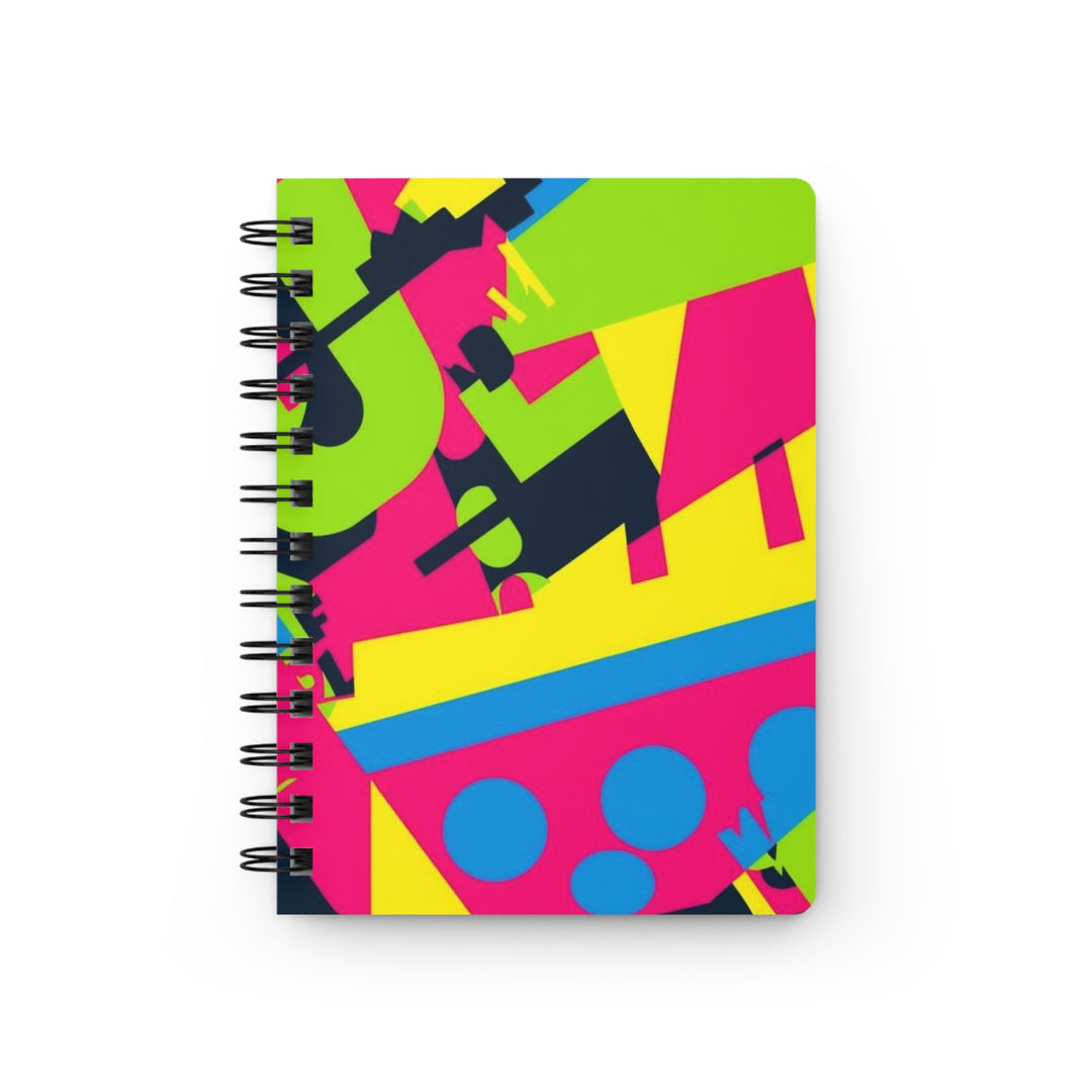 Bold Neon Geometric Spiral Journal – Customizable, Durable, Trendy Notebook
