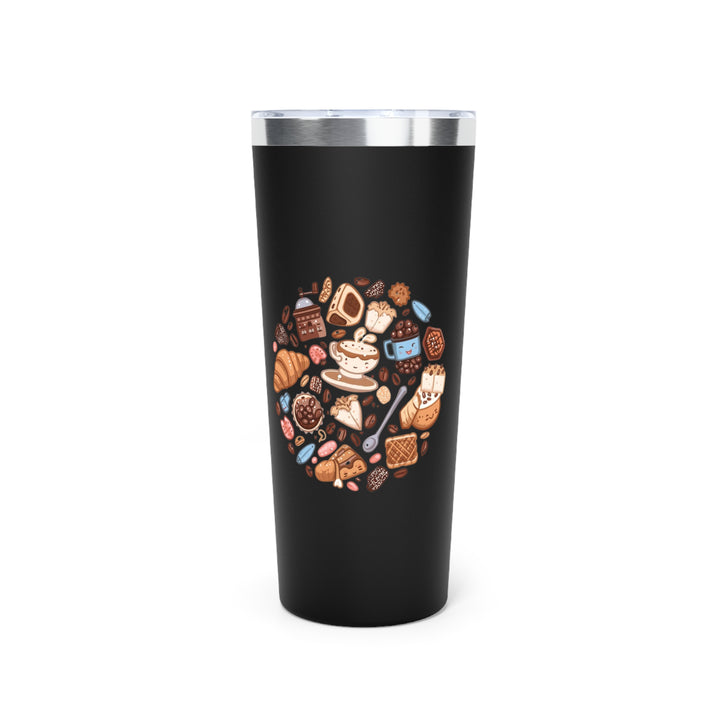 Café Whimsy 22oz Copper Vacuum Insulated Tumbler – Cute Coffee Cartoon Cup