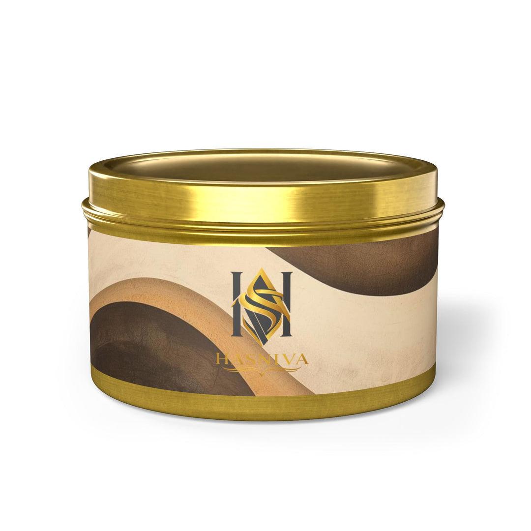 Handcrafted Abstract Wave Tin Candle – Cozy Mid-Century Modern Decor Gift