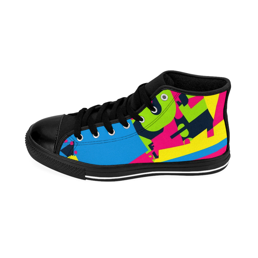 Women's Classic High-Top Sneakers – Vibrant Abstract Urban Streetwear Style