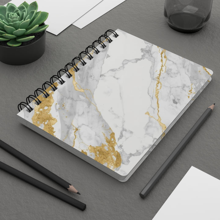 Marble Gold Spiral Journal – Luxe, Durable & Customizable Notebook