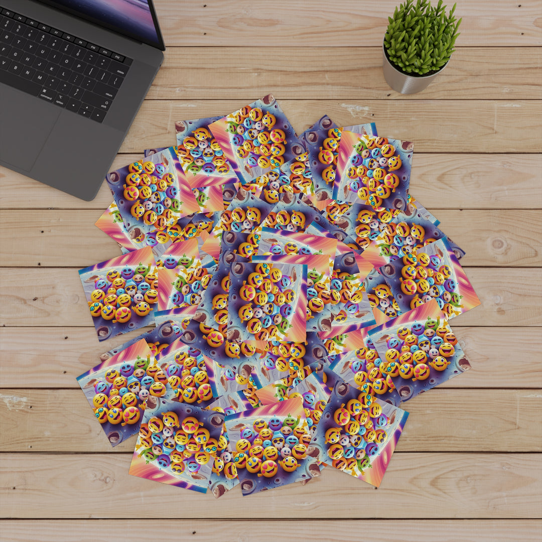 Vibrant Cosmic Emoji Laminate Square Sticker – Durable, Joyful & Trendy