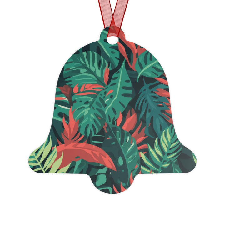 Glossy Metal Ornament – Tropical Leaf Jungle Vibe, Custom & Durable Keepsake