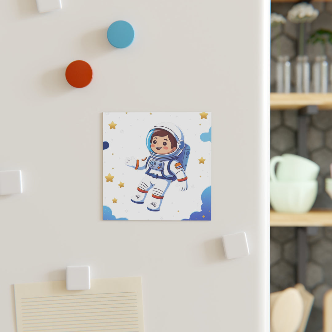 Personalized Space Astronaut Square Magnet – Fun Kids Decor & Gifts