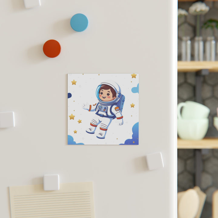 Personalized Space Astronaut Square Magnet – Fun Kids Decor & Gifts