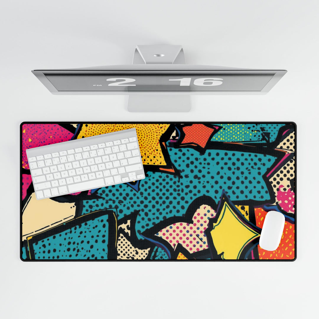 Pop Art Desk Mat – Vibrant Comic Book Style, Durable & Waterproof Workspace