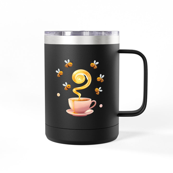 Warm Pastel Bees & Honey 15oz Coffee Mug Tumbler – Cute Travel Cup