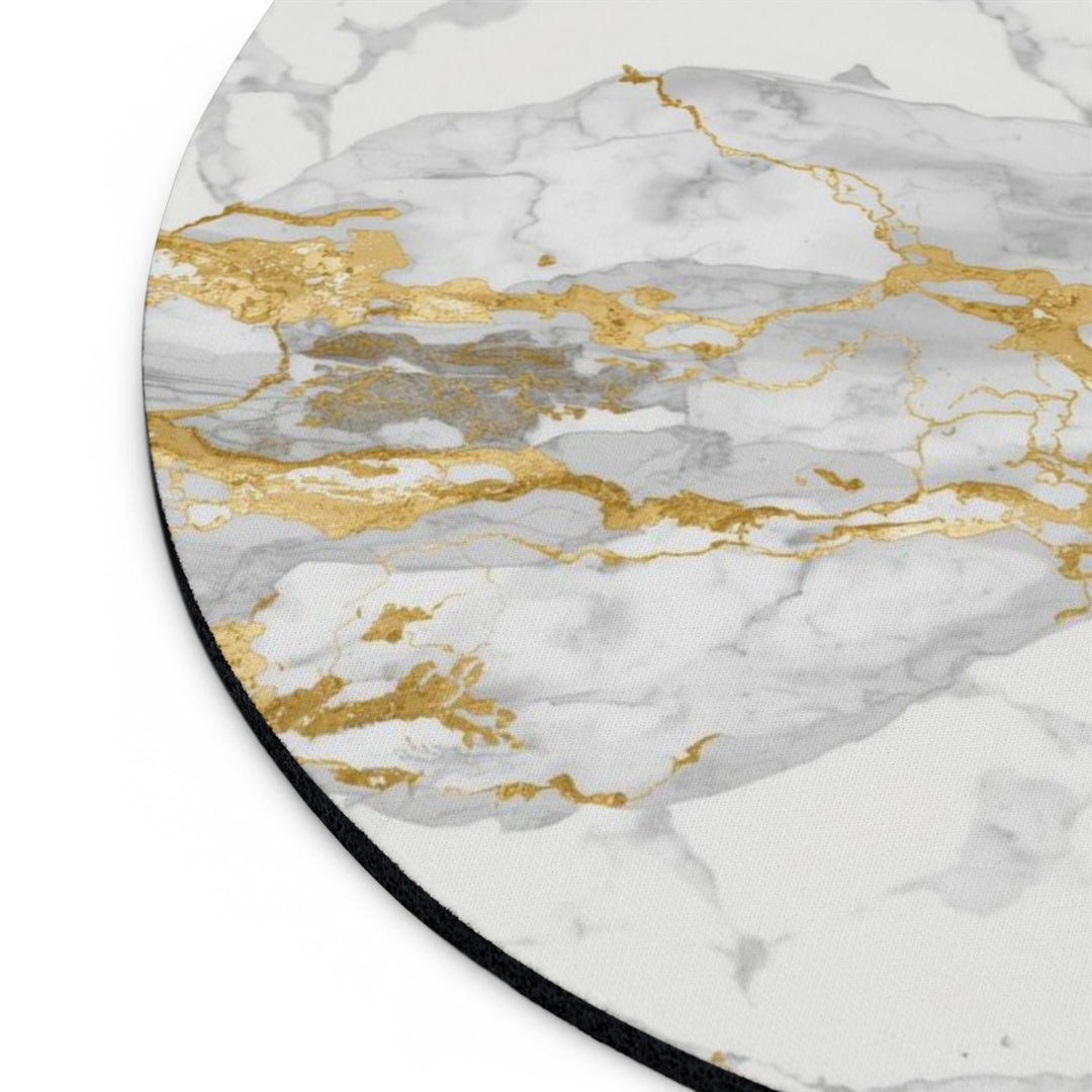 Personalized Marble Mouse Pad – Gold Vein, Luxury Neoprene, Non-Slip, Chic Desk Decor