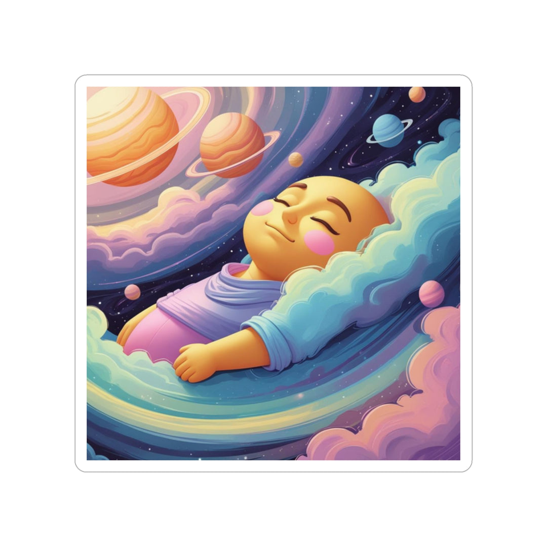 Dreamy Cosmic Baby Transparent Outdoor Sticker – Durable Die Cut, 1pc