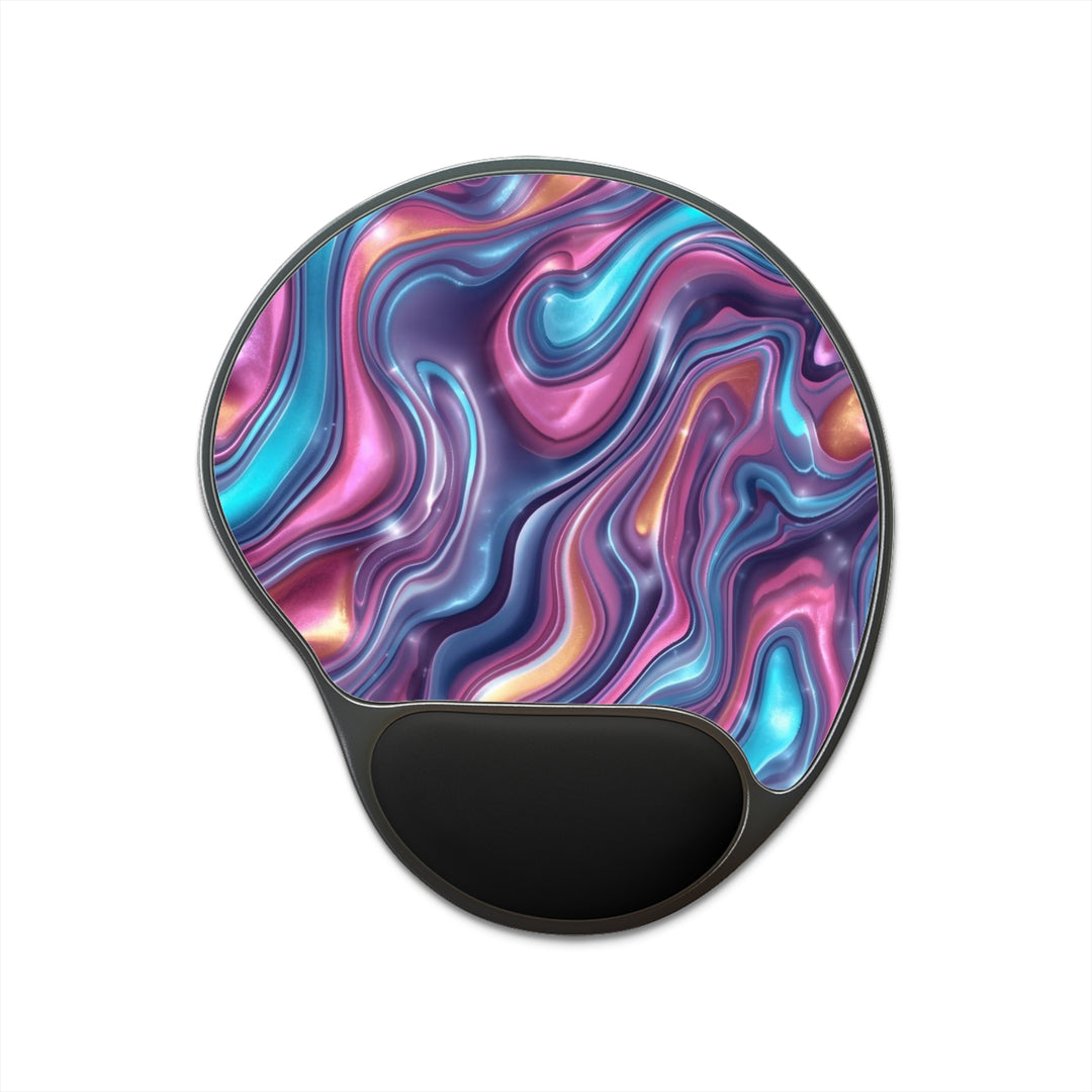 Ergonomic Memory Foam Mouse Pad – Wrist Rest, Vibrant Swirl Design, Modern