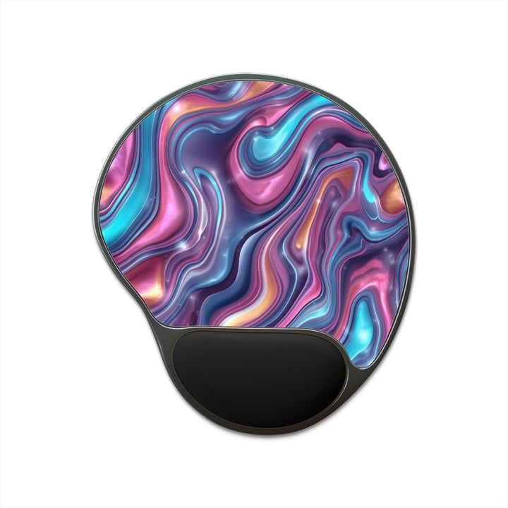 Ergonomic Memory Foam Mouse Pad – Wrist Rest, Vibrant Swirl Design, Modern