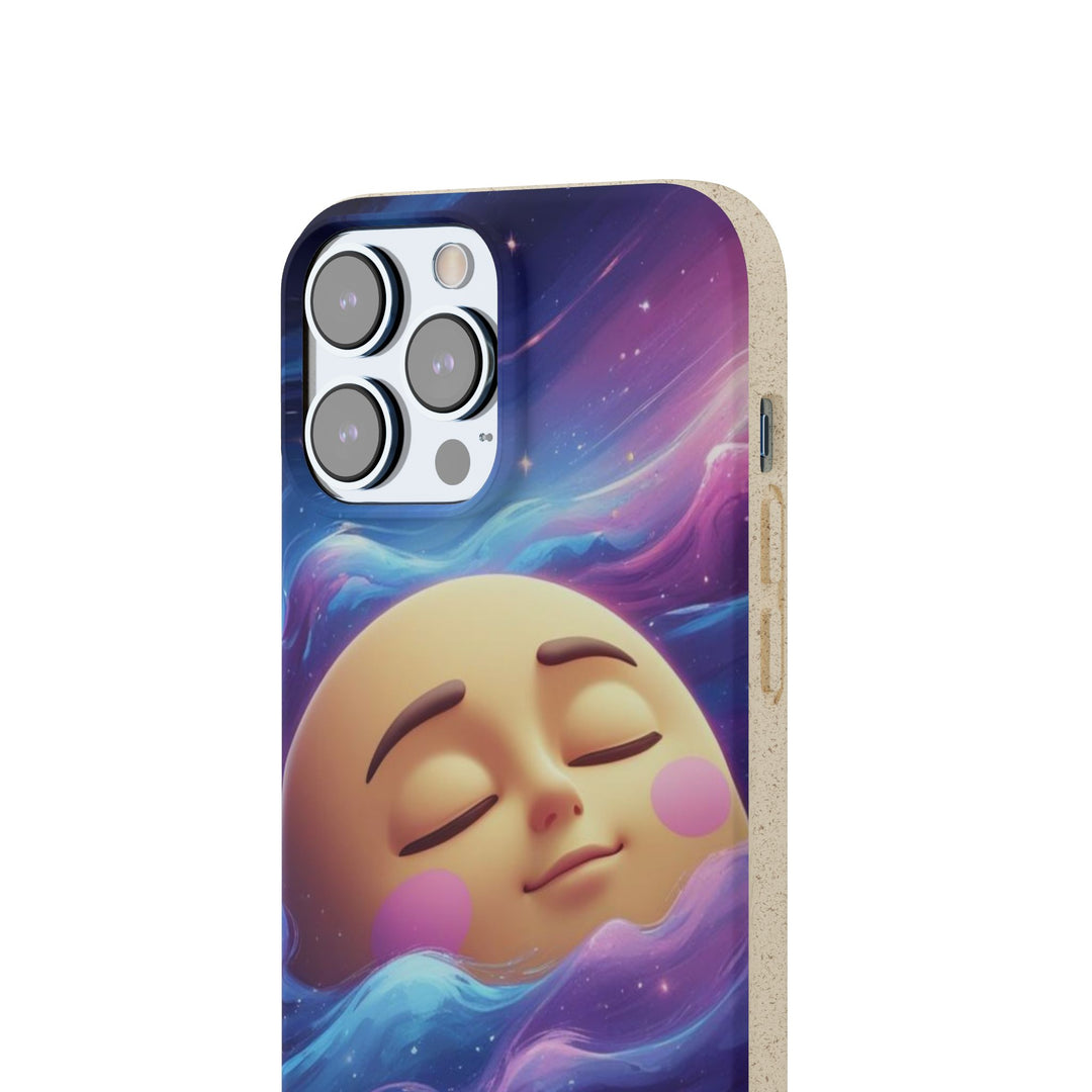 Dreamy Galaxy Biodegradable Phone Case – Eco-Friendly, Cute Moon Design