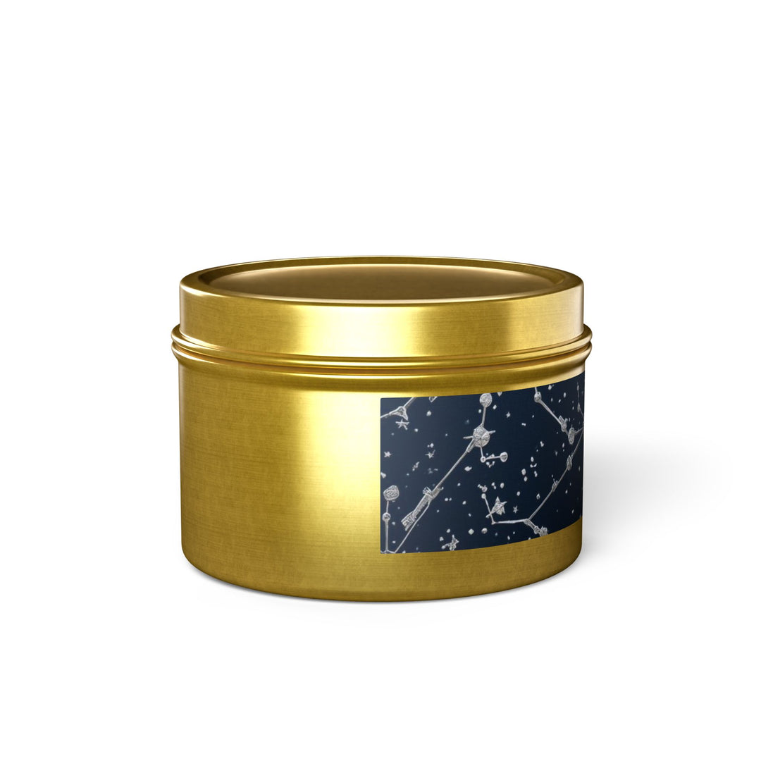 Celestial Tin Candle – Hand-Poured, Constellation Design, Long Burn USA