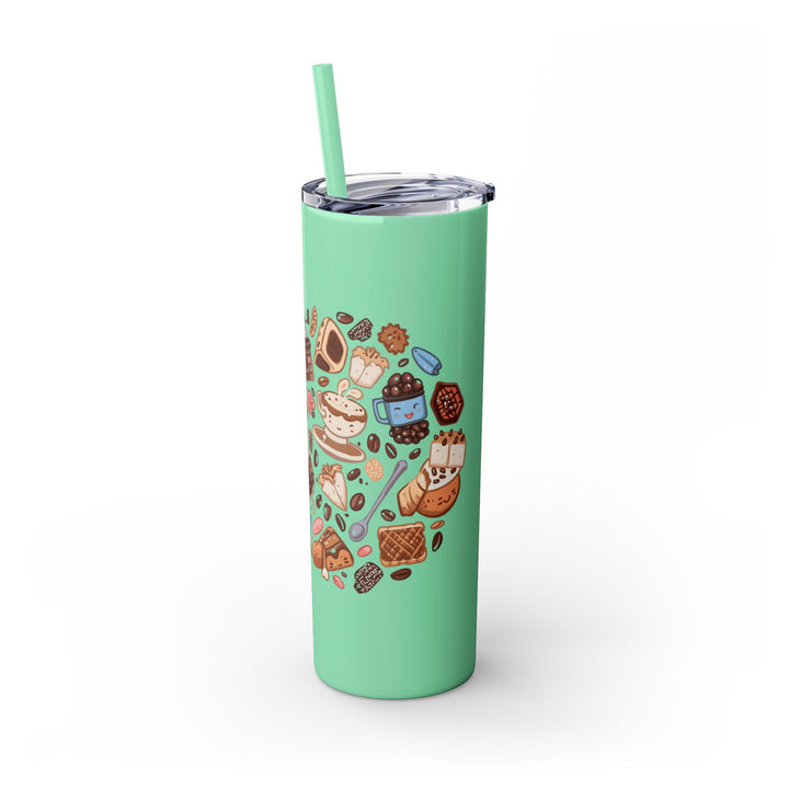 20oz Skinny Tumbler w/ Straw – Whimsical Café Desserts, Thermal, Stainless