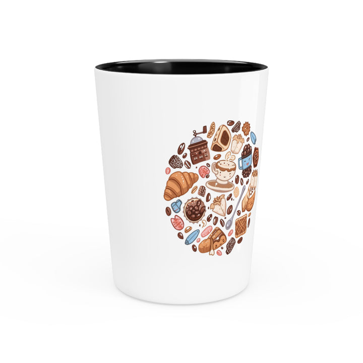 Personalized Cute Café Cartoon Shot Glass – Custom Coffee & Dessert Art