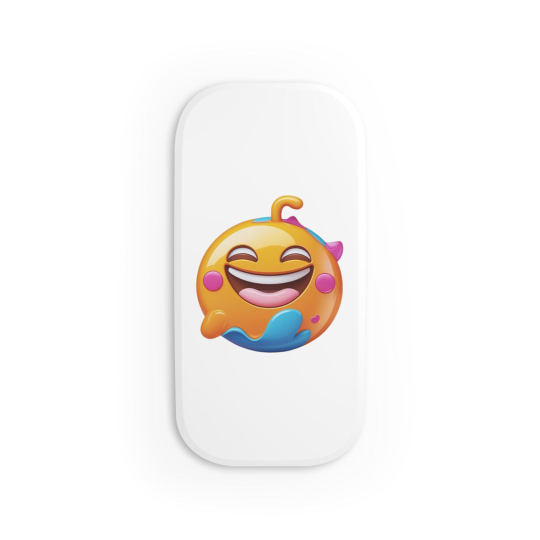 Phone Click-On Grip – Emoji Smiley, Fun Secure Hold & Stand, Glossy Style