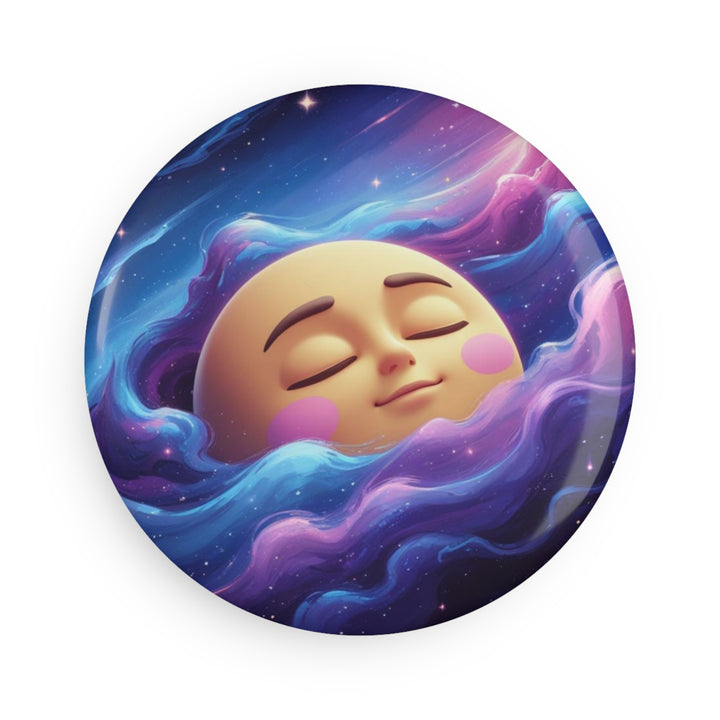 Galaxy Moon Face Round Button Magnet – Custom Pack | Cute Space Decor