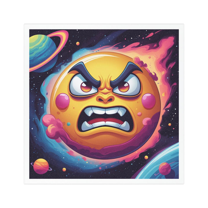 Custom Space-Themed Car Magnet – Bold Angry Sun, Vibrant & Weatherproof