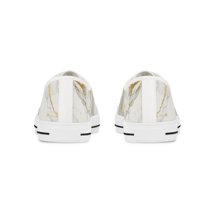 Custom Men’s Low Top Sneakers – Marble Gold Vein Design, Personalized & Stylish