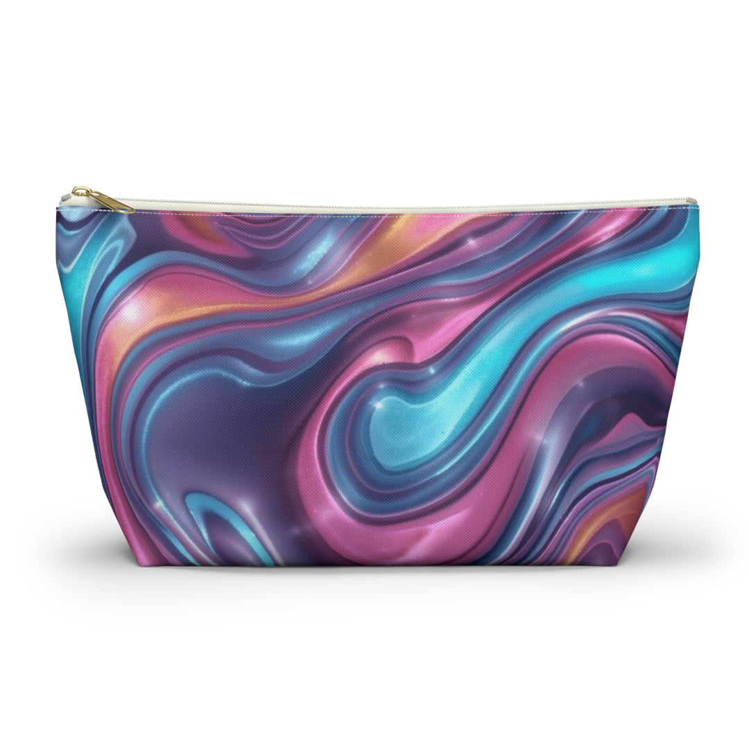 Chic Marble Swirl T-Bottom Accessory Pouch – Stylish, Durable Organizer