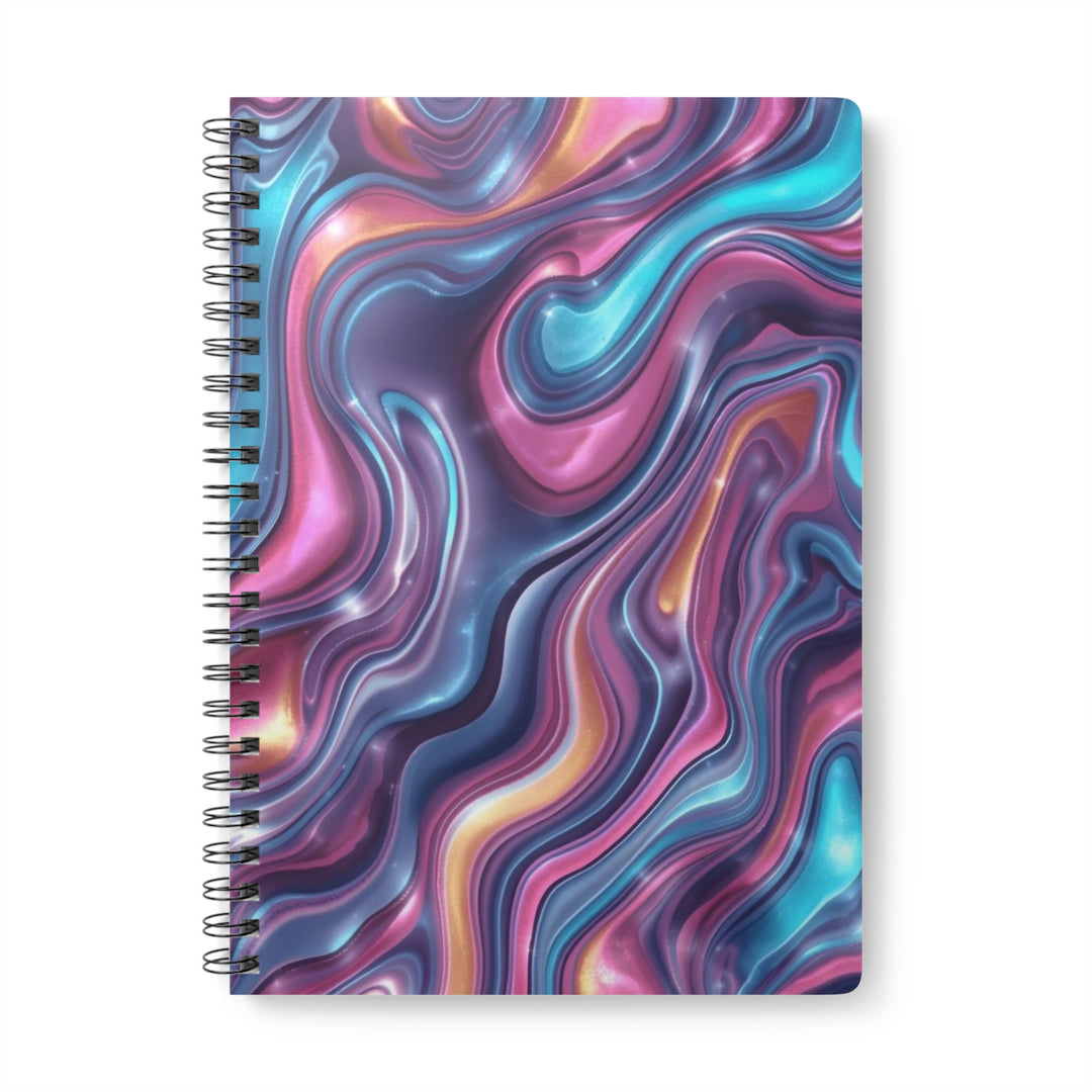 Abstract Marble Swirl A5 Wirobound Softcover Notebook – Luxe & Trendy Journal