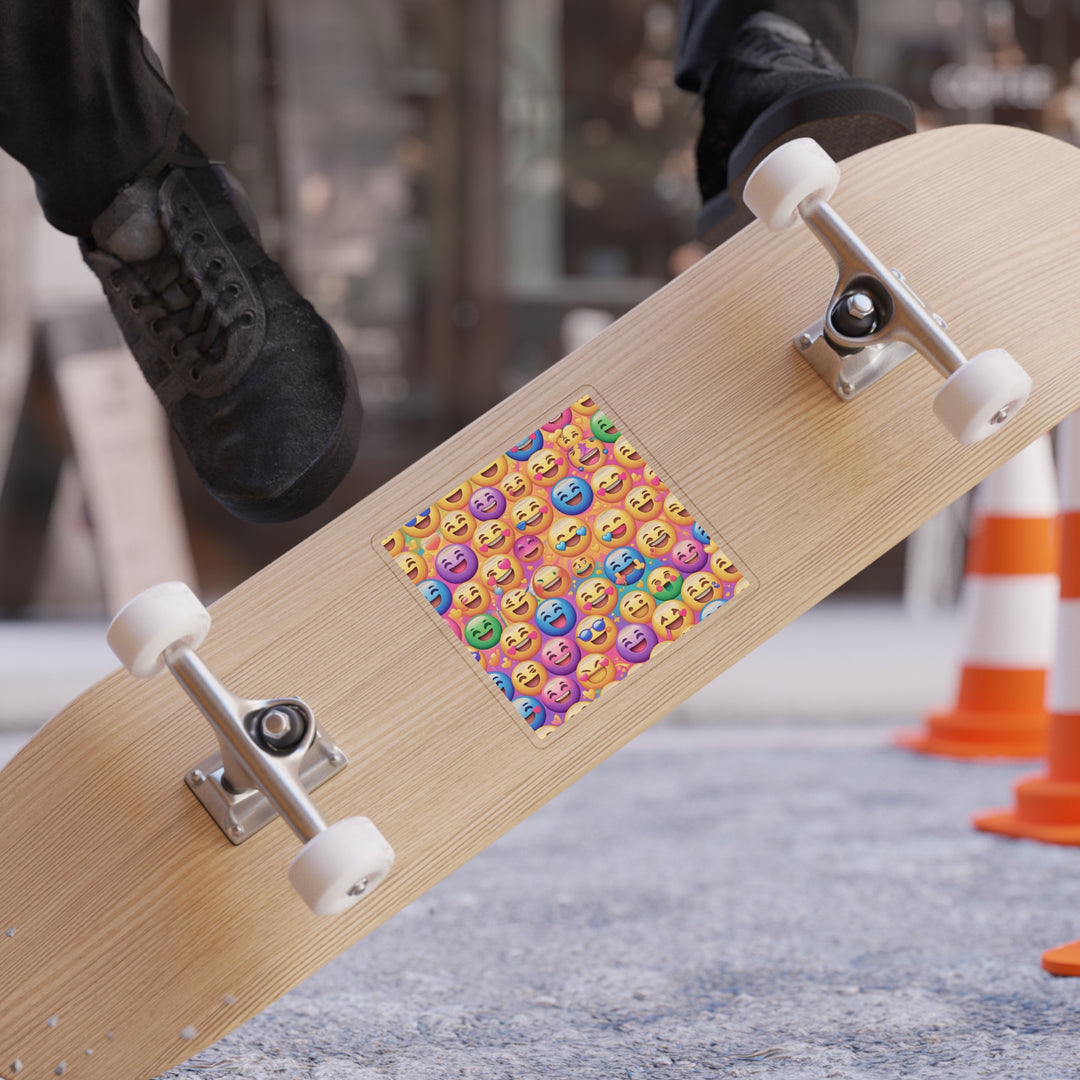 Joyful Emoji Transparent Die-Cut Outdoor Sticker – Colorful, Durable & Fun!