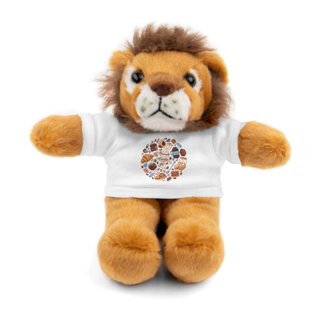 Custom Stuffed Animal w/ Coffee & Dessert Tee – Cute Plush Gift 8”