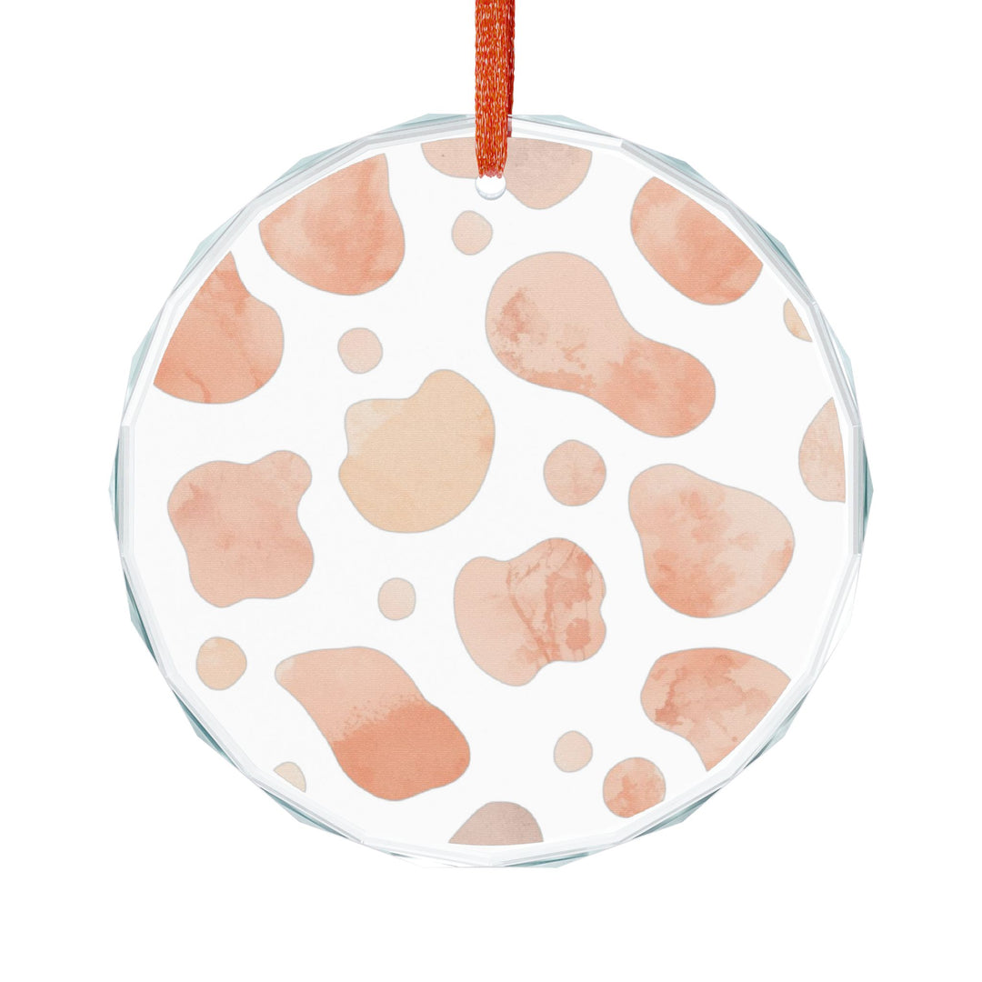 Abstract Blush Crystal Glass Ornament – Modern Handcrafted Home Decor